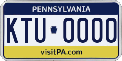 PA license plate KTU0000