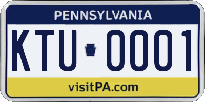 PA license plate KTU0001