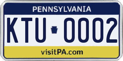 PA license plate KTU0002