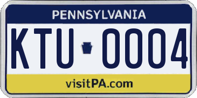 PA license plate KTU0004