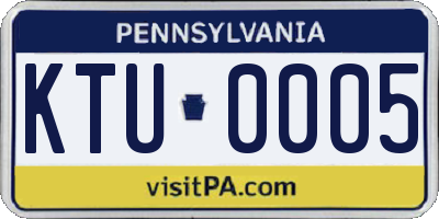PA license plate KTU0005