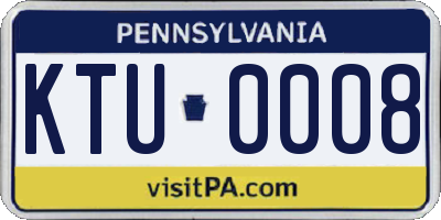 PA license plate KTU0008