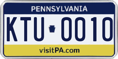 PA license plate KTU0010