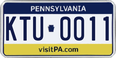 PA license plate KTU0011