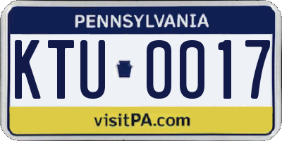 PA license plate KTU0017
