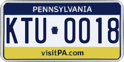 PA license plate KTU0018