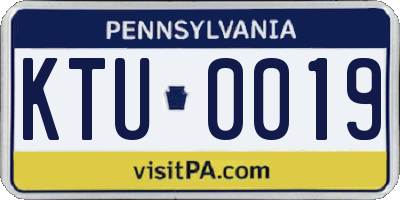 PA license plate KTU0019