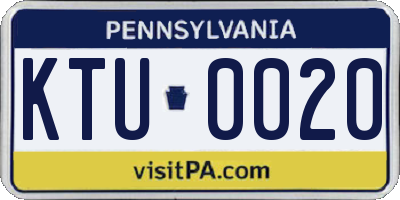 PA license plate KTU0020