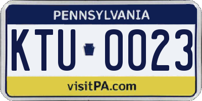 PA license plate KTU0023