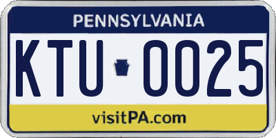 PA license plate KTU0025