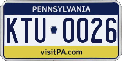 PA license plate KTU0026