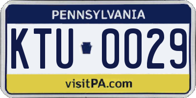 PA license plate KTU0029
