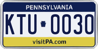 PA license plate KTU0030
