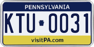 PA license plate KTU0031