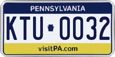 PA license plate KTU0032