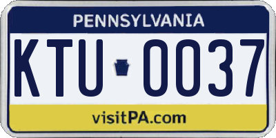 PA license plate KTU0037