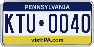 PA license plate KTU0040