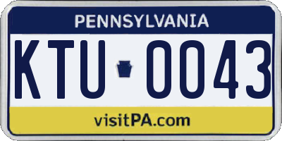PA license plate KTU0043