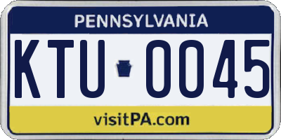 PA license plate KTU0045