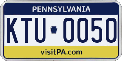 PA license plate KTU0050
