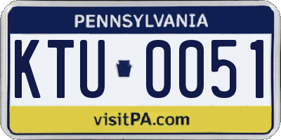 PA license plate KTU0051