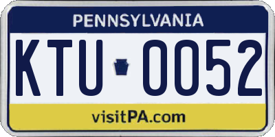 PA license plate KTU0052