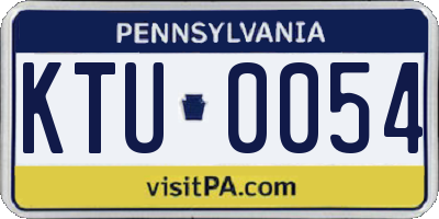 PA license plate KTU0054