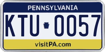 PA license plate KTU0057