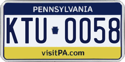 PA license plate KTU0058