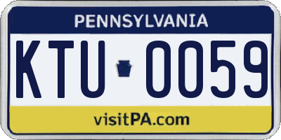PA license plate KTU0059