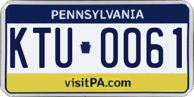 PA license plate KTU0061