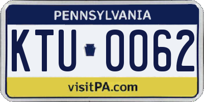 PA license plate KTU0062