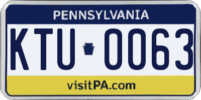 PA license plate KTU0063