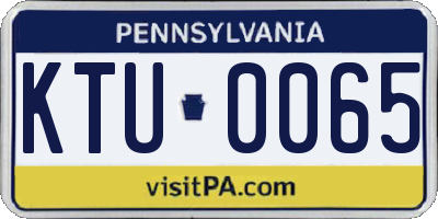 PA license plate KTU0065
