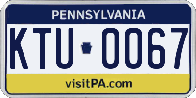 PA license plate KTU0067