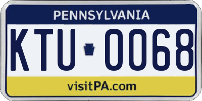 PA license plate KTU0068