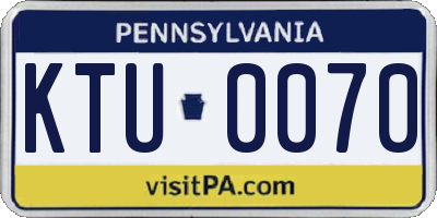 PA license plate KTU0070