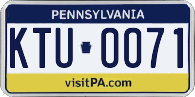 PA license plate KTU0071