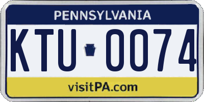 PA license plate KTU0074
