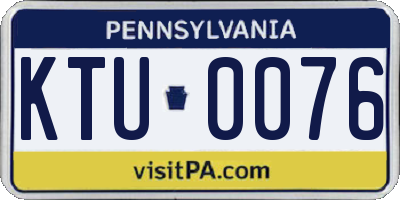 PA license plate KTU0076