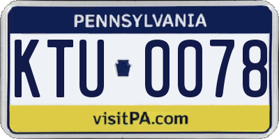 PA license plate KTU0078