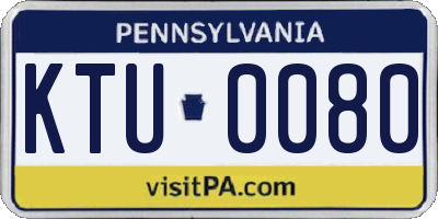 PA license plate KTU0080
