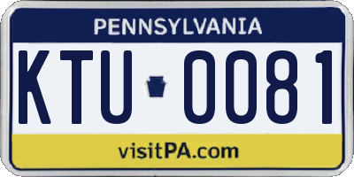 PA license plate KTU0081