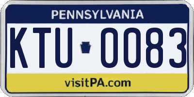 PA license plate KTU0083