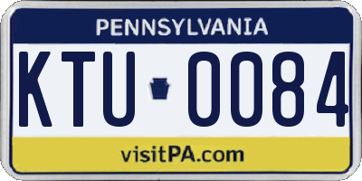 PA license plate KTU0084