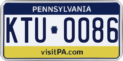 PA license plate KTU0086