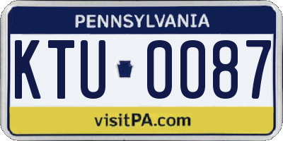PA license plate KTU0087