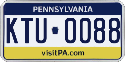 PA license plate KTU0088