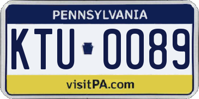 PA license plate KTU0089