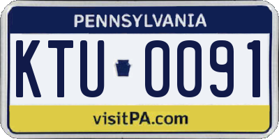 PA license plate KTU0091